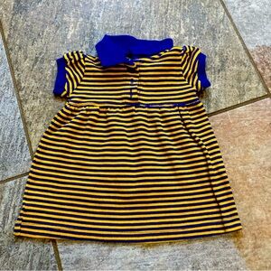 Purple and gold striped collared dress Creative Knitwear 3-6 months GUC